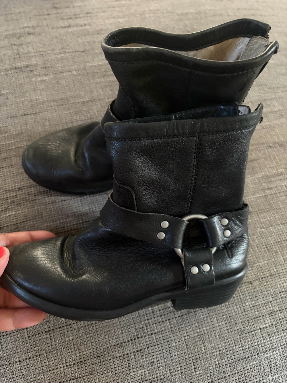 Frye Kids Black Leather Boots Size 13.5